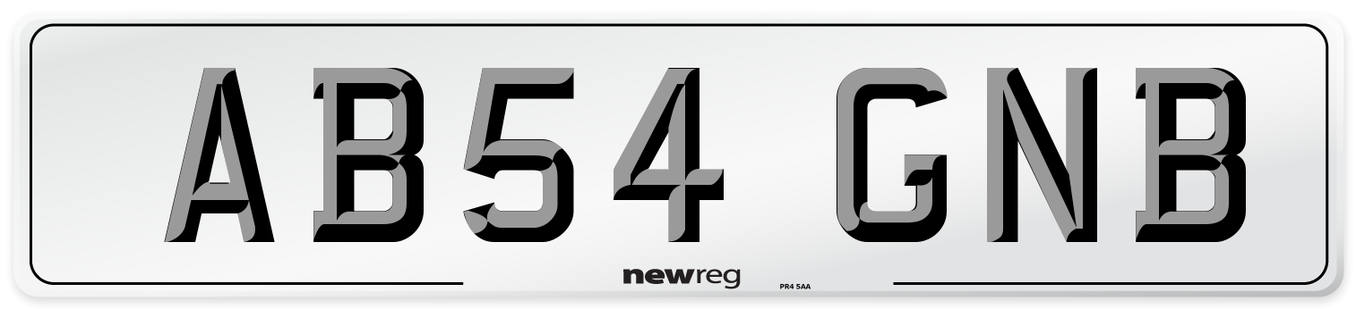 AB54 GNB Number Plate from New Reg
